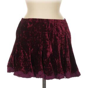 Burgundy Velvet Lace Skirt Vintage Y2K EUC RARE